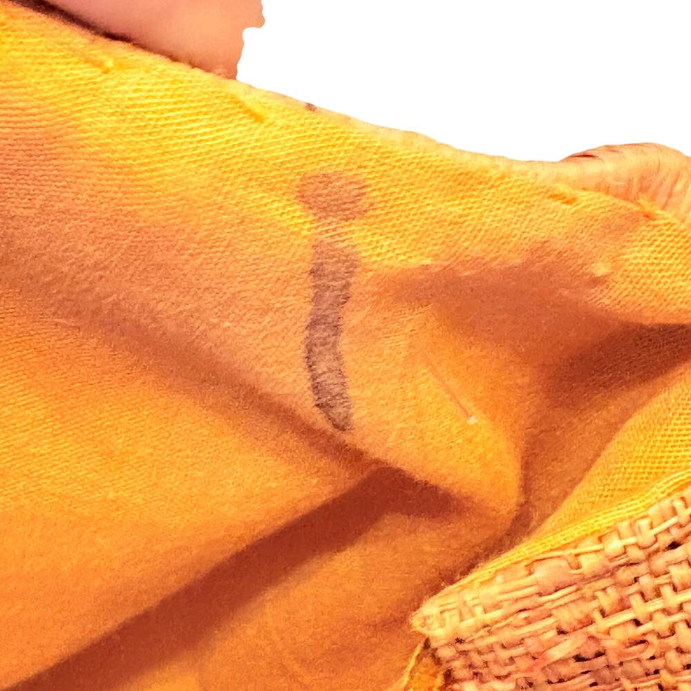 Flora Bella Striped Orange, Yellow & Brown Woven Tote with Bamboo Handles *read* - Picture 10 of 12